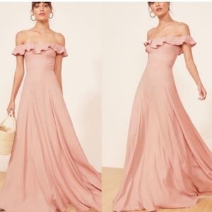 REFORMATION Verbena Dress Blush Pink Gown 2